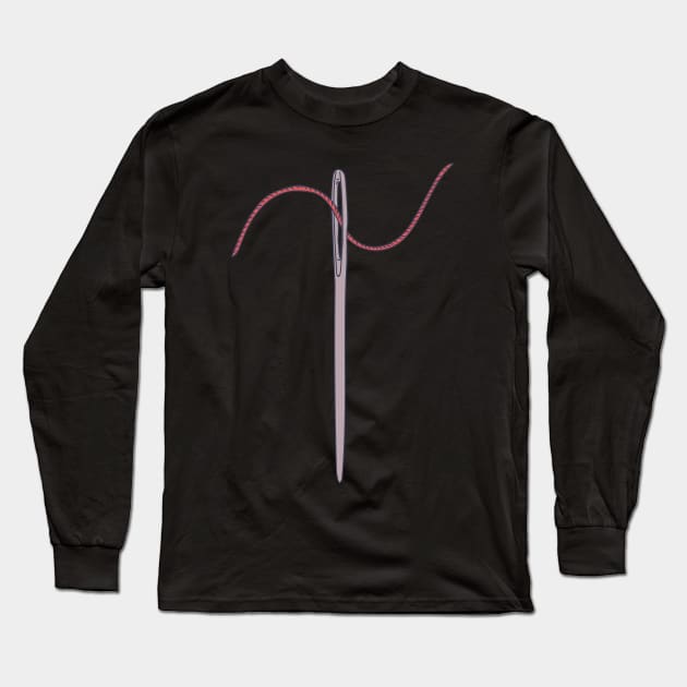 Needle Threading - Eye of a Needle - Sew Tool Long Sleeve T-Shirt by DeWinnes